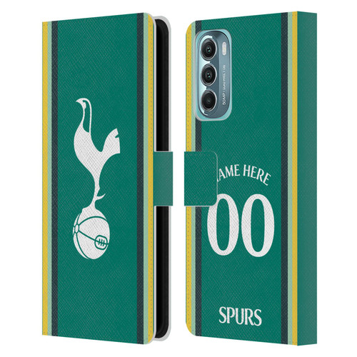 Custom Customised Personalised Tottenham Hotspur F.C. 2024/25 Badge Kit Third Leather Book Wallet Case Cover For Motorola Moto G Stylus 5G (2022)