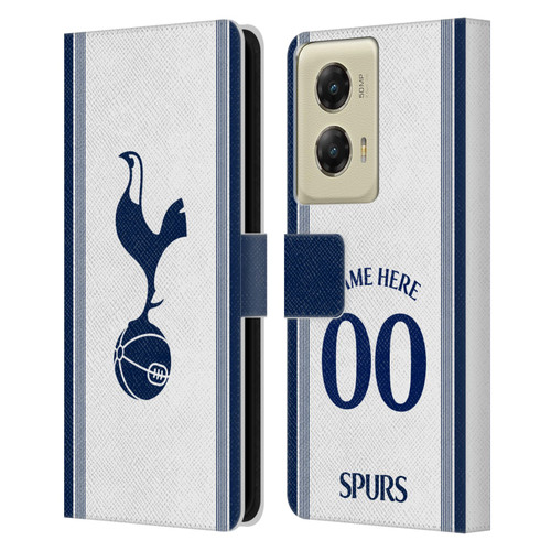 Custom Customised Personalised Tottenham Hotspur F.C. 2024/25 Badge Kit Home Leather Book Wallet Case Cover For Motorola Moto G Stylus 5G (2024)