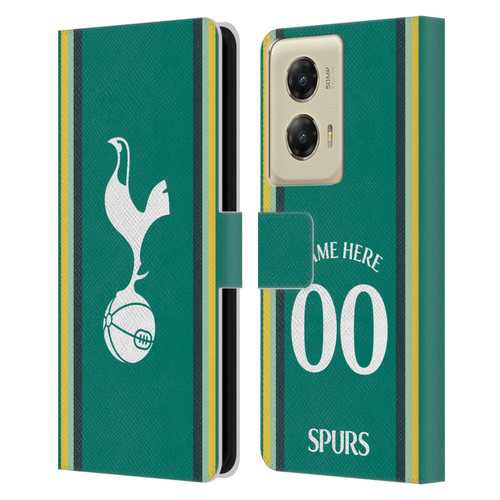 Custom Customised Personalised Tottenham Hotspur F.C. 2024/25 Badge Kit Third Leather Book Wallet Case Cover For Motorola Moto G Stylus 5G (2024)