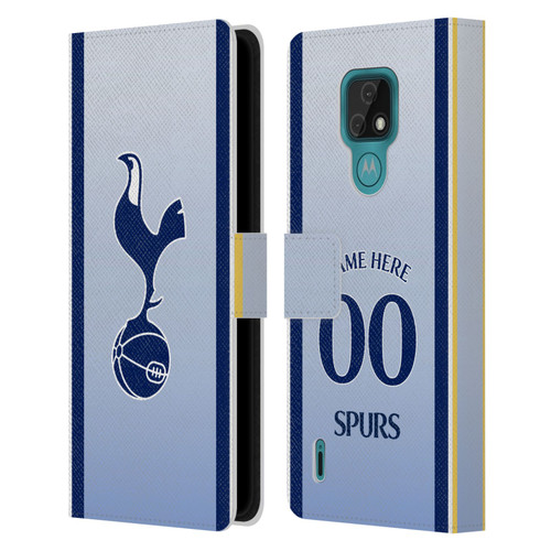 Custom Customised Personalised Tottenham Hotspur F.C. 2024/25 Badge Kit Away Leather Book Wallet Case Cover For Motorola Moto E7 Custom Customised Personalised Tottenham Hotspur F.C. 2024/25 Badge Kit Away Leather Book Wallet Case Cover For Motorola Moto E7