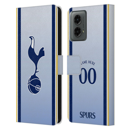 Custom Customised Personalised Tottenham Hotspur F.C. 2024/25 Badge Kit Away Leather Book Wallet Case Cover For Motorola Moto G (2024)