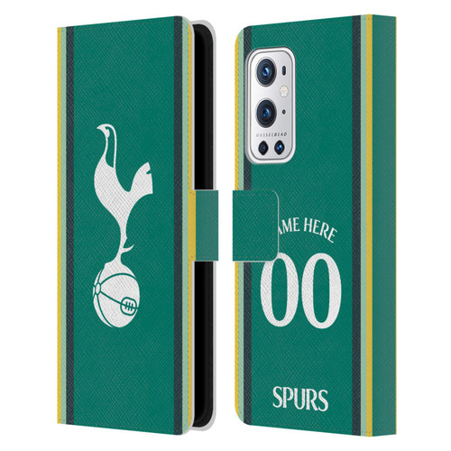 Custom Customised Personalised Tottenham Hotspur F.C. 2024/25 Badge Kit Third Leather Book Wallet Case Cover For OnePlus 9 Pro