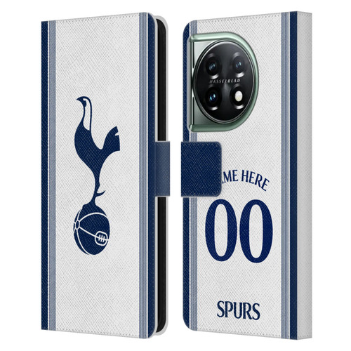 Custom Customised Personalised Tottenham Hotspur F.C. 2024/25 Badge Kit Home Leather Book Wallet Case Cover For OnePlus 11 5G