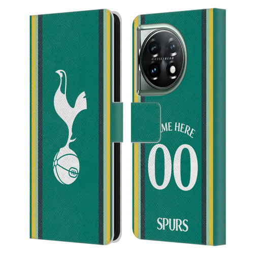 Custom Customised Personalised Tottenham Hotspur F.C. 2024/25 Badge Kit Third Leather Book Wallet Case Cover For OnePlus 11 5G