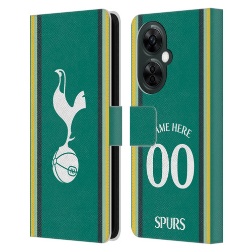 Custom Customised Personalised Tottenham Hotspur F.C. 2024/25 Badge Kit Third Leather Book Wallet Case Cover For OnePlus Nord CE 3 Lite 5G