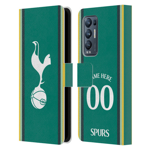Custom Customised Personalised Tottenham Hotspur F.C. 2024/25 Badge Kit Third Leather Book Wallet Case Cover For OPPO Find X3 Neo / Reno5 Pro+ 5G