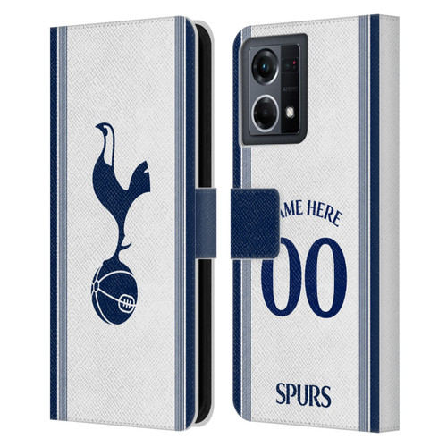 Custom Customised Personalised Tottenham Hotspur F.C. 2024/25 Badge Kit Home Leather Book Wallet Case Cover For OPPO Reno8 4G