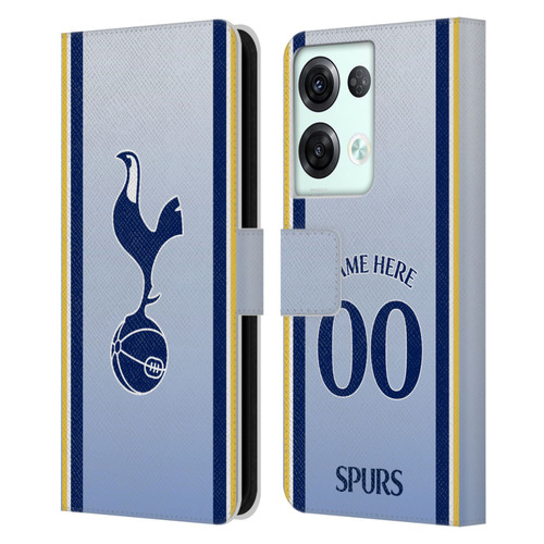 Custom Customised Personalised Tottenham Hotspur F.C. 2024/25 Badge Kit Away Leather Book Wallet Case Cover For OPPO Reno8 Pro