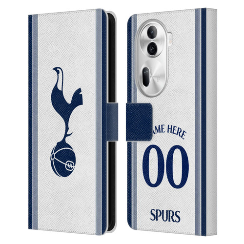 Custom Customised Personalised Tottenham Hotspur F.C. 2024/25 Badge Kit Home Leather Book Wallet Case Cover For OPPO Reno11
