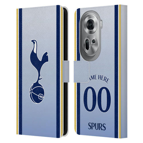 Custom Customised Personalised Tottenham Hotspur F.C. 2024/25 Badge Kit Away Leather Book Wallet Case Cover For OPPO Reno11 Pro