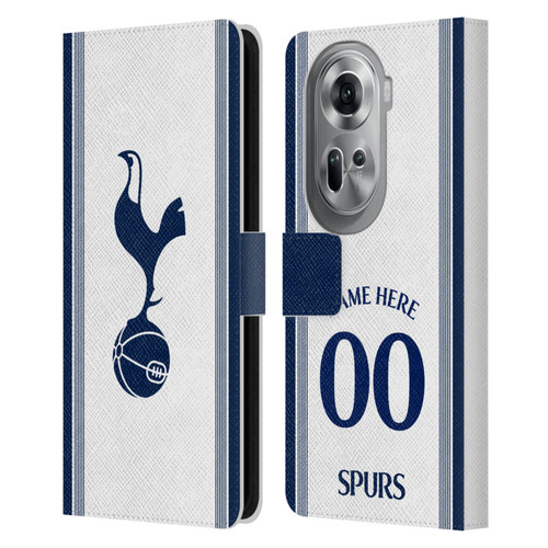 Custom Customised Personalised Tottenham Hotspur F.C. 2024/25 Badge Kit Home Leather Book Wallet Case Cover For OPPO Reno11 Pro