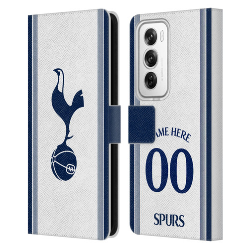 Custom Customised Personalised Tottenham Hotspur F.C. 2024/25 Badge Kit Home Leather Book Wallet Case Cover For OPPO Reno12 Pro 5G
