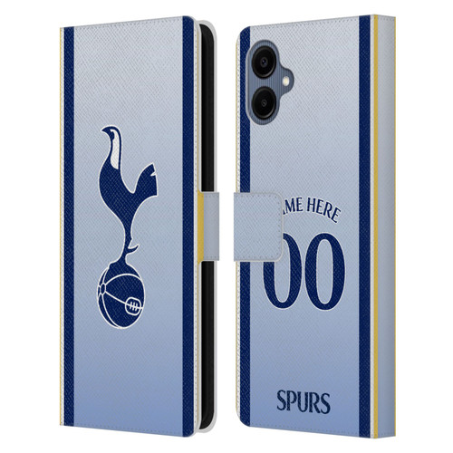 Custom Customised Personalised Tottenham Hotspur F.C. 2024/25 Badge Kit Away Leather Book Wallet Case Cover For Samsung Galaxy A06 4G
