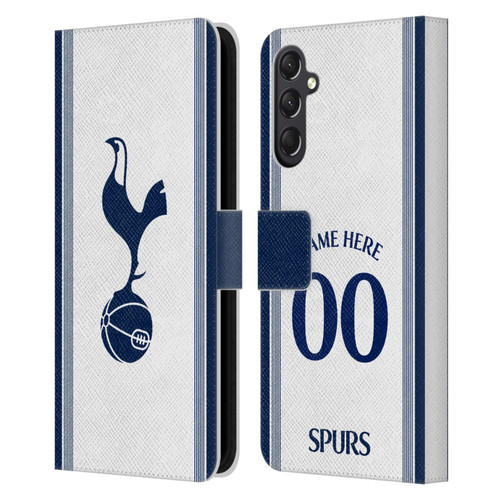 Custom Customised Personalised Tottenham Hotspur F.C. 2024/25 Badge Kit Home Leather Book Wallet Case Cover For Samsung Galaxy A24 4G / M34 5G