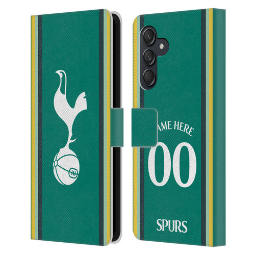 Custom Customised Personalised Tottenham Hotspur F.C. 2024/25 Badge Kit Third Leather Book Wallet Case Cover For Samsung Galaxy M55 5G