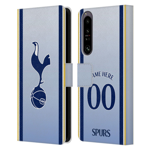 Custom Customised Personalised Tottenham Hotspur F.C. 2024/25 Badge Kit Away Leather Book Wallet Case Cover For Sony Xperia 1 IV