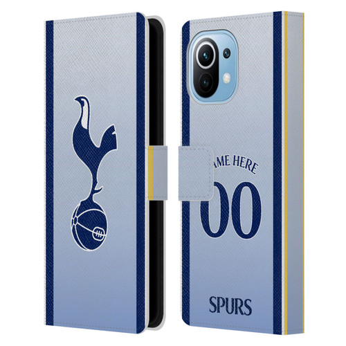 Custom Customised Personalised Tottenham Hotspur F.C. 2024/25 Badge Kit Away Leather Book Wallet Case Cover For Xiaomi Mi 11