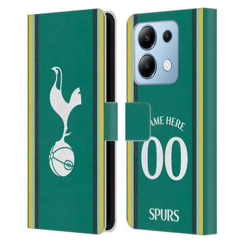 Custom Customised Personalised Tottenham Hotspur F.C. 2024/25 Badge Kit Third Leather Book Wallet Case Cover For Xiaomi Redmi Note 13/13 Pro 5G