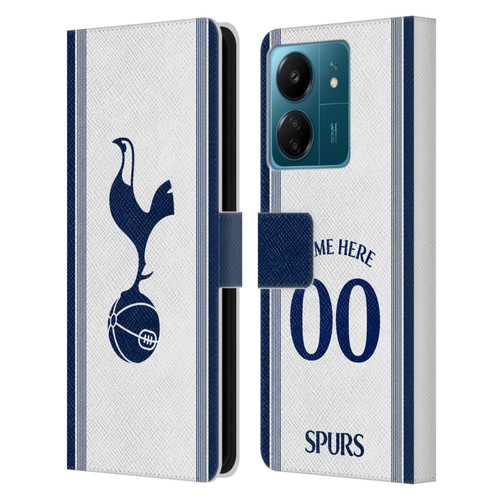 Custom Customised Personalised Tottenham Hotspur F.C. 2024/25 Badge Kit Home Leather Book Wallet Case Cover For Xiaomi Redmi 13C 4G