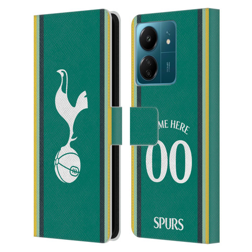 Custom Customised Personalised Tottenham Hotspur F.C. 2024/25 Badge Kit Third Leather Book Wallet Case Cover For Xiaomi Redmi 13C 4G