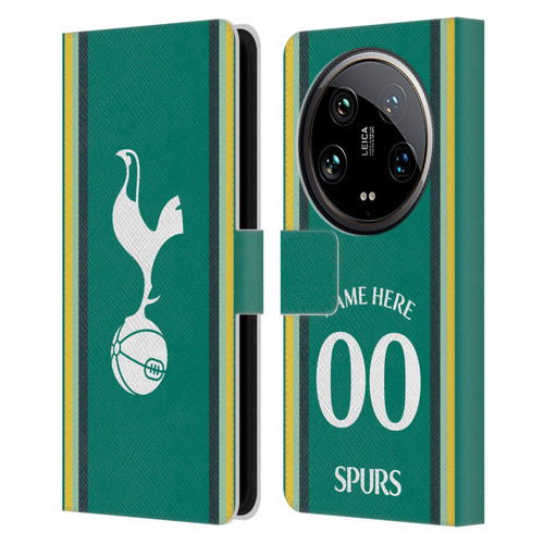 Custom Customised Personalised Tottenham Hotspur F.C. 2024/25 Badge Kit Third Leather Book Wallet Case Cover For Xiaomi 14 Ultra
