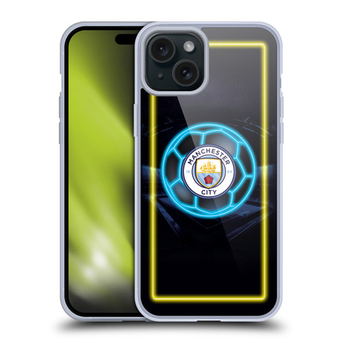 Manchester City Man City FC Neon Logo Soft Gel Case for Apple iPhone 15 Plus