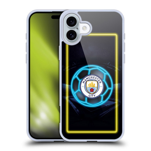Manchester City Man City FC Neon Logo Soft Gel Case for Apple iPhone 16 Plus