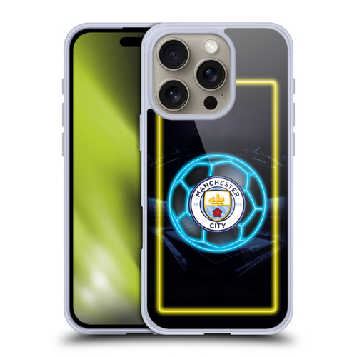 Manchester City Man City FC Neon Logo Soft Gel Case for Apple iPhone 16 Pro