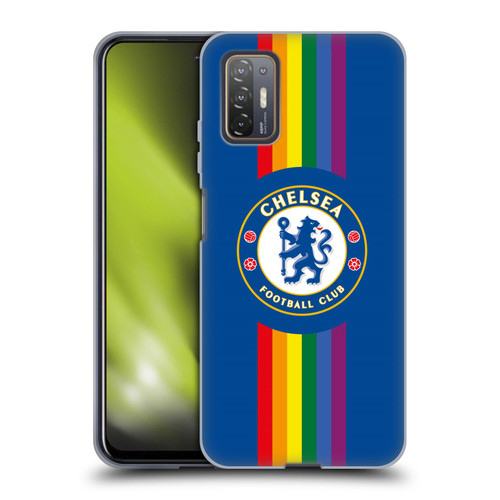 Chelsea Football Club PRIDE CREST Vertical Blue Soft Gel Case for HTC Desire 21 Pro 5G