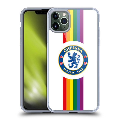 Chelsea Football Club PRIDE CREST Vertical White Soft Gel Case for Apple iPhone 11 Pro Max