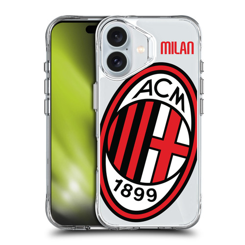 AC Milan Logo Icon Crest Oversized SHOCKPROOF BUMPER CASE COMPATIBLE WITH Apple iPhone 16 & MAGSAFE