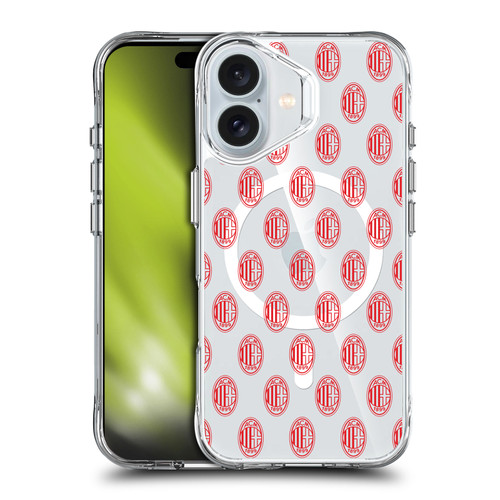 AC Milan Logo Icon Crest Pattern SHOCKPROOF BUMPER CASE COMPATIBLE WITH  & MAGSAFE Apple iPhone 16