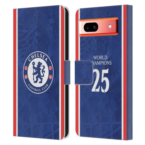Chelsea Football Club 2025 World Champions Home Kit Leather Book Wallet Case Cover For Google Pixel 7a