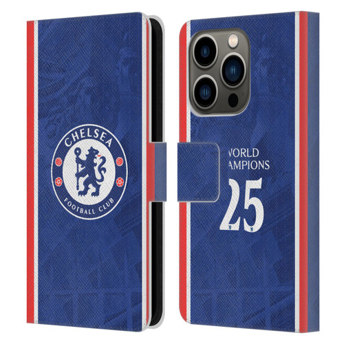 Chelsea Football Club 2025 World Champions Home Kit Leather Book Wallet Case Cover For Apple iPhone 14 Pro