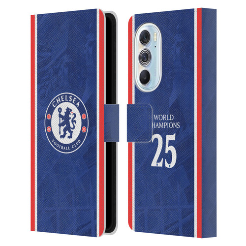 Chelsea Football Club 2025 World Champions Home Kit Leather Book Wallet Case Cover For Motorola Edge X30