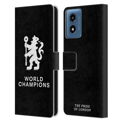 Chelsea Football Club 2025 World Champions Lion Leather Book Wallet Case Cover For Motorola Moto G Play (2024)