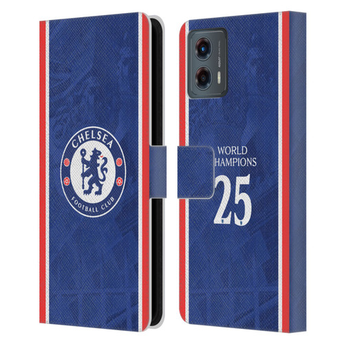 Chelsea Football Club 2025 World Champions Home Kit Leather Book Wallet Case Cover For Motorola Moto G (2023)
