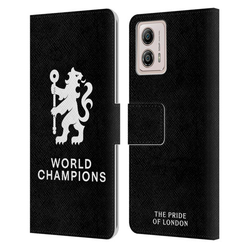 Chelsea Football Club 2025 World Champions Lion Leather Book Wallet Case Cover For Motorola Moto G53 5G