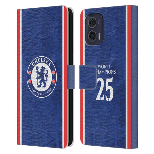 Chelsea Football Club 2025 World Champions Home Kit Leather Book Wallet Case Cover For Motorola Moto G73 5G