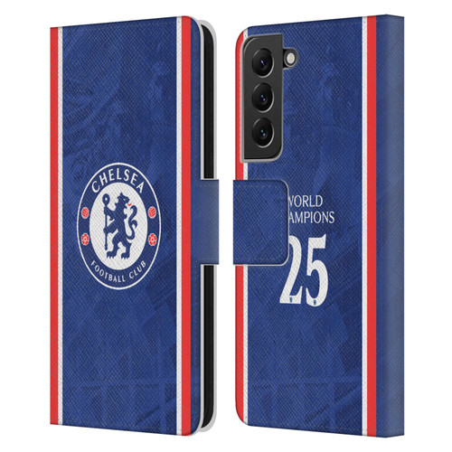 Chelsea Football Club 2025 World Champions Home Kit Leather Book Wallet Case Cover For Samsung Galaxy S22+ 5G Chelsea Football Club 2025 World Champions Home Kit Leather Book Wallet Case Cover For Samsung Galaxy S22+ 5G