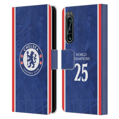 Chelsea Football Club 2025 World Champions Home Kit Leather Book Wallet Case Cover For Sony Xperia 5 IV