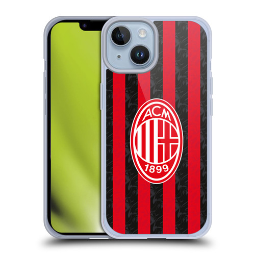 AC Milan 2025/26 Crest Kit Home Soft Gel Case for Apple iPhone 14