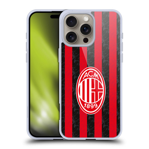 AC Milan 2025/26 Crest Kit Home Soft Gel Case for Apple iPhone 16 Pro Max & MagSafe