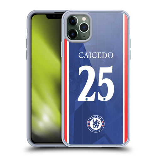 Chelsea Football Club 2025/26 Players Home Kit Moisés Caicedo Soft Gel Case for Apple iPhone 11 Pro Max