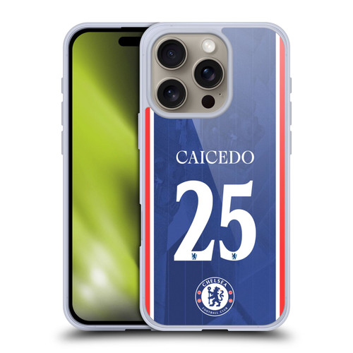 Chelsea Football Club 2025/26 Players Home Kit Moisés Caicedo Soft Gel Case for Apple iPhone 16 Pro Chelsea Football Club 2025/26 Players Home Kit Moisés Caicedo Soft Gel Case for Apple iPhone 16 Pro