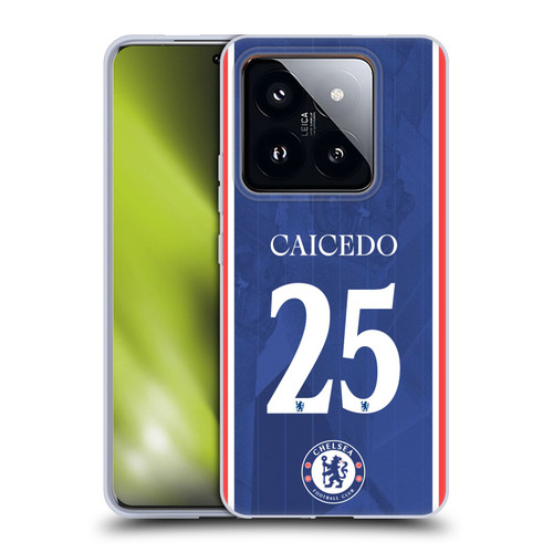 Chelsea Football Club 2025/26 Players Home Kit Moisés Caicedo Soft Gel Case for Xiaomi 14 Pro