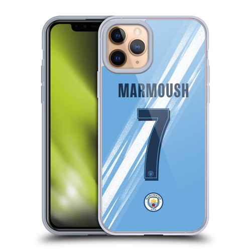 Manchester City Man City FC 2025/26 Players Home Kit Omar Marmoush Soft Gel Case for Apple iPhone 11 Pro