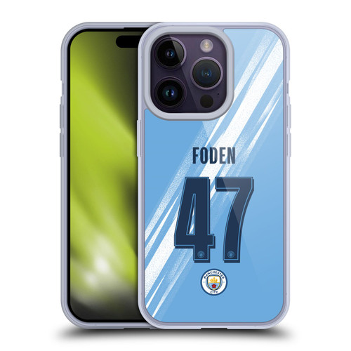 Manchester City Man City FC 2025/26 Players Home Kit Phil Foden Soft Gel Case for Apple iPhone 14 Pro