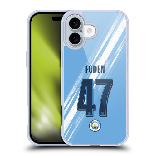 Manchester City Man City FC 2025/26 Players Home Kit Phil Foden Soft Gel Case for Apple iPhone 16 Manchester City Man City FC 2025/26 Players Home Kit Phil Foden Soft Gel Case for Apple iPhone 16