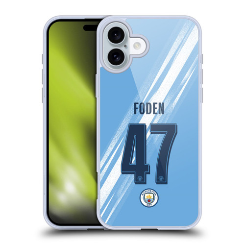 Manchester City Man City FC 2025/26 Players Home Kit Phil Foden Soft Gel Case for Apple iPhone 16 Plus